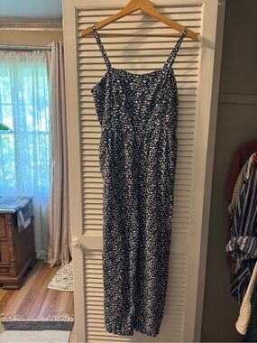 Old Navy Navy Blue Floral Wide-Leg Jumpsuit